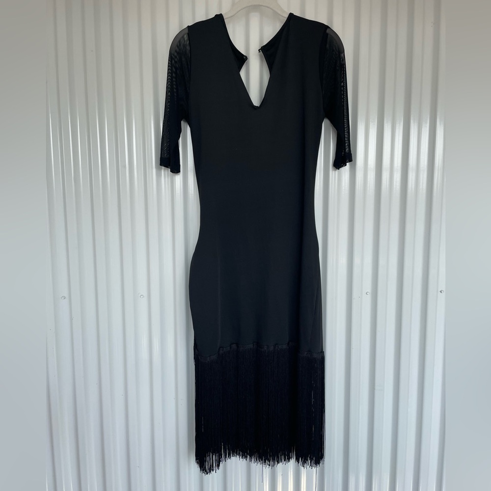 NWT Swing Ballroom Dancing Black Fringe Dress